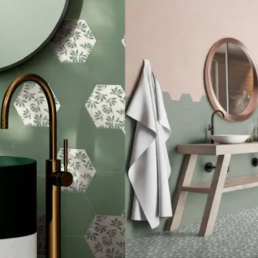 Baño azulejo hexágono